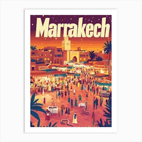 Aihrgdesign A Classic 1960s Travel Poster For Marrakech 3 Art Print