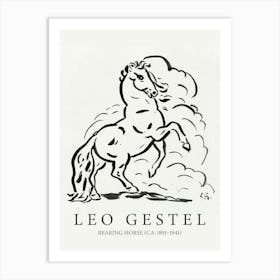 Rearing Horse Leo Gestel Art Print