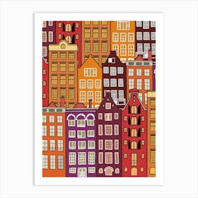 Amsterdam City Illustration Print Art Art Print