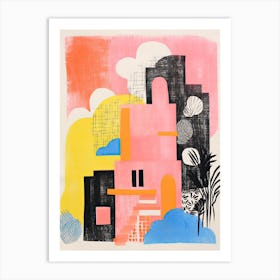 A House In Australia, Abstract Risograph Style 2 Art Print