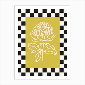 Modern Checkered Flower Poster  8 Art Print