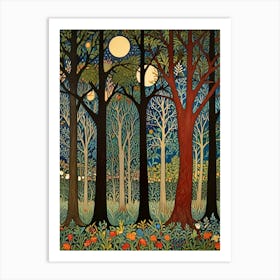 William Morris Moonlight In The Forest 47 Art Print