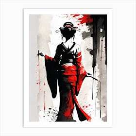 Geisha Painting 3 Art Print