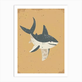 Shark With Mocha Background Art Print