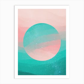 Minimal art abstract painting of beach sand and water Art Print