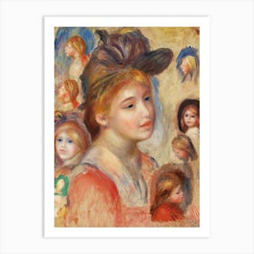 Study Of Girls Heads (1893), Pierre Auguste Renoir Art Print