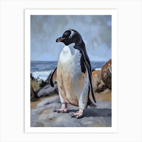 Adlie Penguin Cuverville Island Oil Painting 2 Art Print