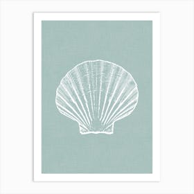 Vintage Sea Shell Silhouette In Soft Green Art Print