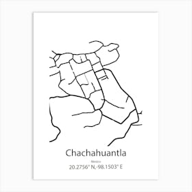 Chachahuantla,Mexico Minimalist Map Art Print