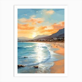 A Vibrant Painting Of Elafonisi Beach Crete Greece 3 Art Print