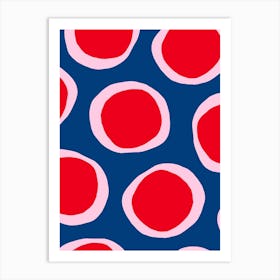 Red And Blue Circles 1 Art Print