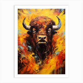 Bison Geometric Abstract 4 Art Print