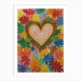 Heart With Leaves 2 Art Print