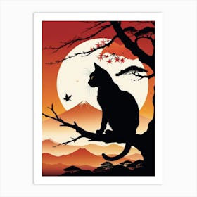 Japan Cat Art 13 Art Print