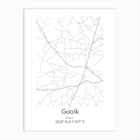 Gooik,Belgium Minimalist Map Art Print