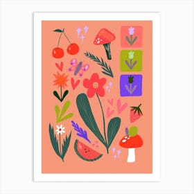 Trippy Flowers Art Print