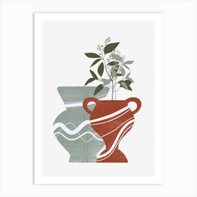 Two Vases With Plants Art Print