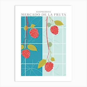 Mercado De La Fruta Raspberries Illustration 6 Poster Art Print