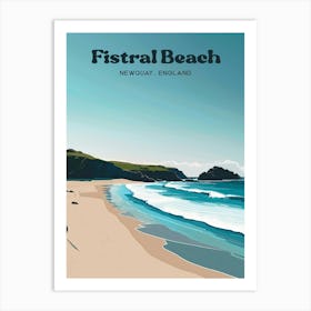 Fistral Beach Newquay Digital Travel Art Art Print