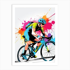 Colorful Bicycle Rider Vector Illustration Art Print