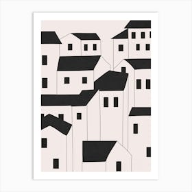 Houses On A Hill 1 Art Print