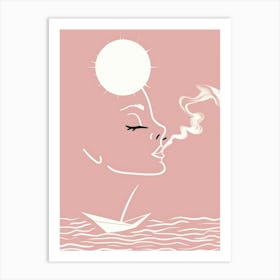 Woman In A Boat 1 Art Print