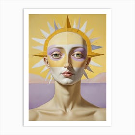 Yellow And Lilac Gaze Art Print