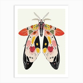 Colourful Insect Illustration Moth 43 Art Print
