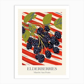Marche Aux Fruits Elderberries Fruit Summer Illustration 3 Art Print