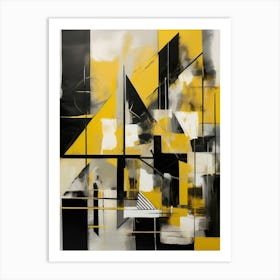 Abstract In Yellow And Black 1 Poster