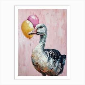 Cute Goose 4 With Balloon Art Print