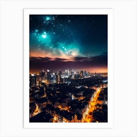 Night Sky Over City 9 Art Print