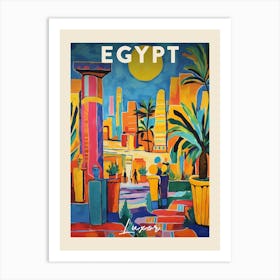 Luxor Egypt 4 Fauvist Painting  Travel Poster Art Print