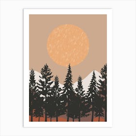 Landscape Tree Silhouette Print Art Print