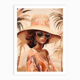 Afro-American Woman In Hat Art Print