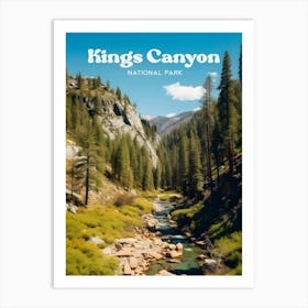 Kings Canyon National Park California Hiking Travel Art Illustration Art Print