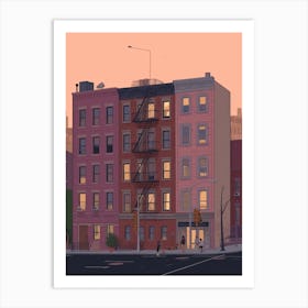 New York United States Travel Illustration 1 Art Print