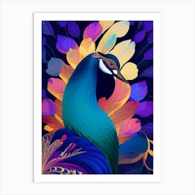 Peacock Pop Matisse Bird Art Print