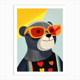 Little Otter 2 Wearing Sunglasses Art Print