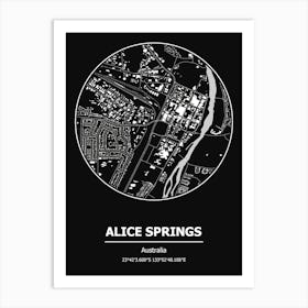 Alice Springs Map Art Print