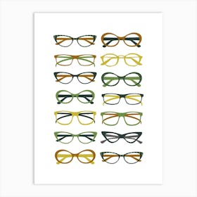 Green Glasses Print Art Print