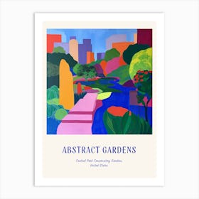 Colourful Gardens Central Park Conservatory Gardens Usa 2 Blue Poster Art Print