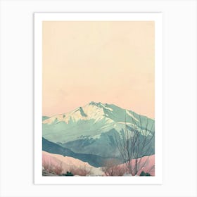 Mount Olympus Cyprus Color Line Drawing (7) Art Print