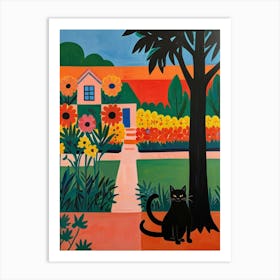 Cat In The Garden 4 Art Print