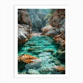 Clear Water In A Gorge Art Print