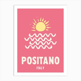 Positano, Italy, Graphic Style Poster 3 Art Print