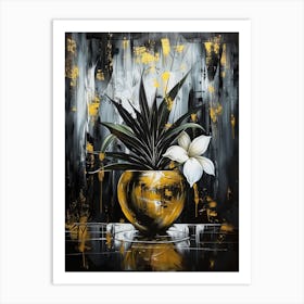 Gold And White 1 Art Print