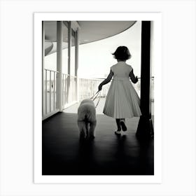 Little Girl And Her Dog Art Print