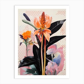 Surreal Florals Heliconia 3 Flower Painting Art Print