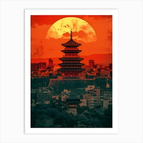 Asian City At Sunset Art Print